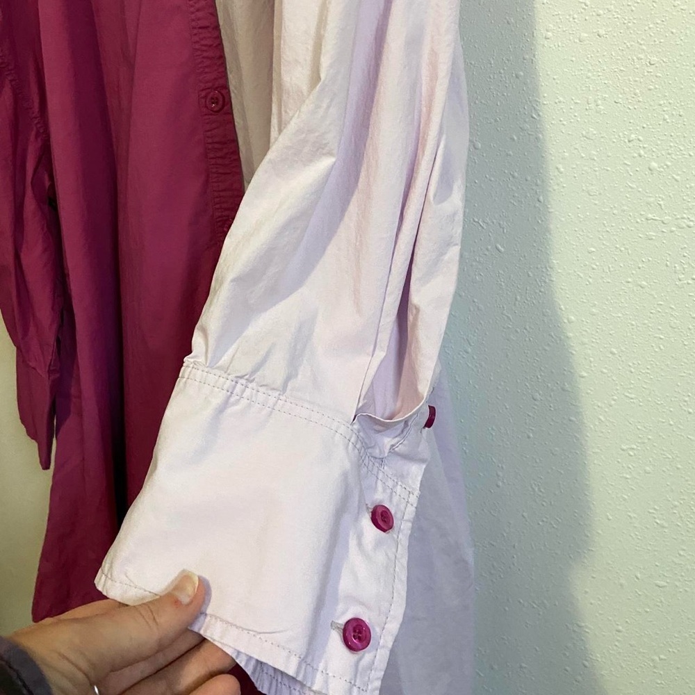 Bohemian Traders Pink Color Block Shirt Dress - Picture 3 of 7